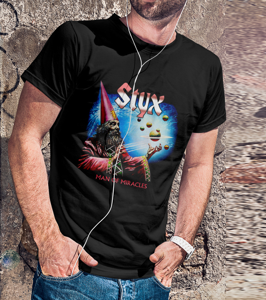 Styx Man Of Miracles Wizard Planets Retro T-Shirt