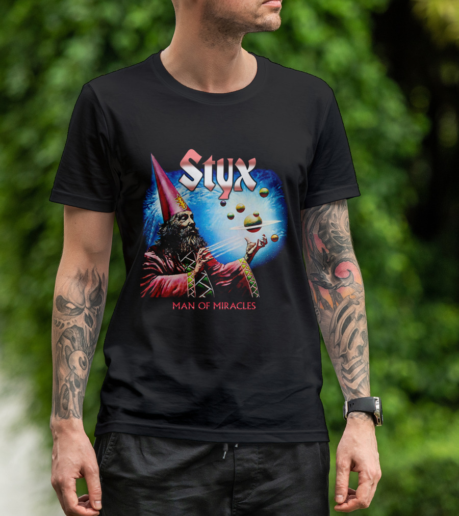 Styx Man Of Miracles Wizard Planets Retro T-Shirt