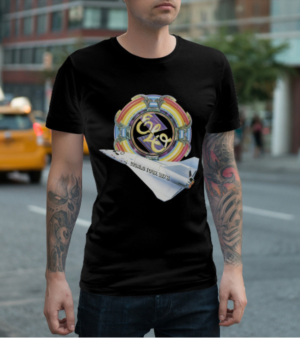 Electric Light Orchestra World Tour 1978 Logo With Spacecraft T-Shirt