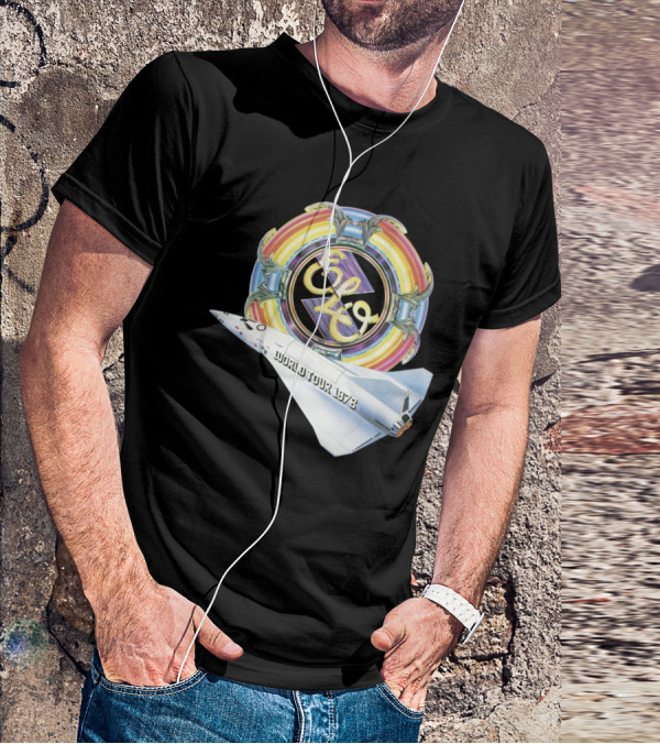 Electric Light Orchestra World Tour 1978 Logo With Spacecraft T-Shirt