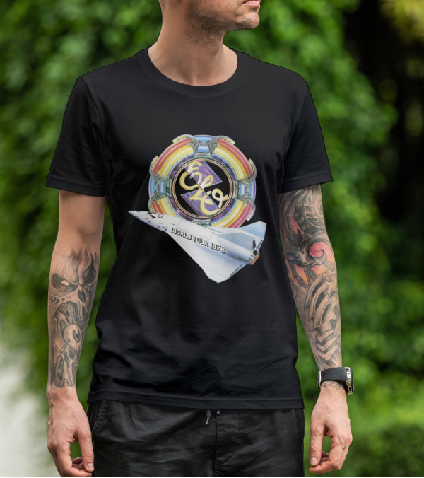 Electric Light Orchestra World Tour 1978 Logo With Spacecraft T-Shirt