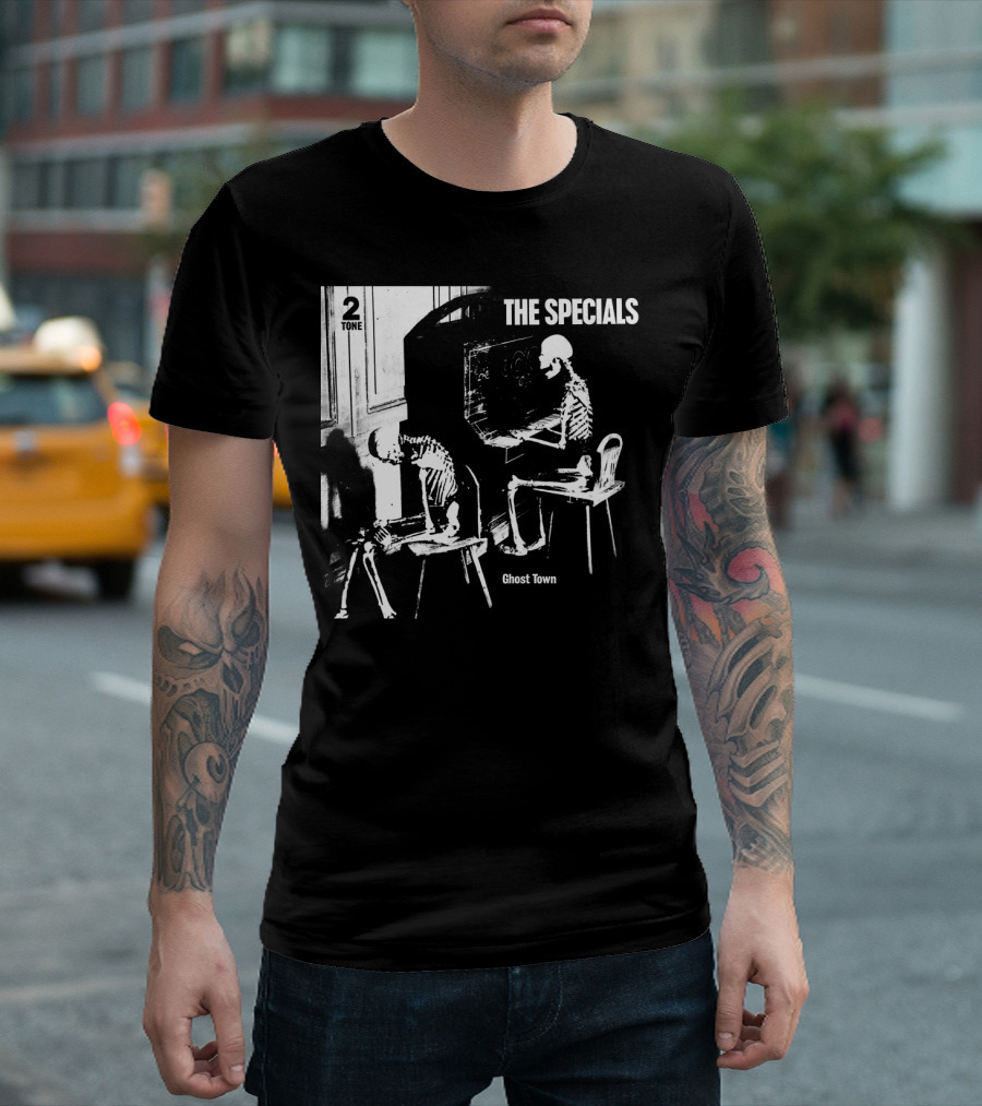 The Specials Ghost Town 2 Tone Skeletons T-Shirt