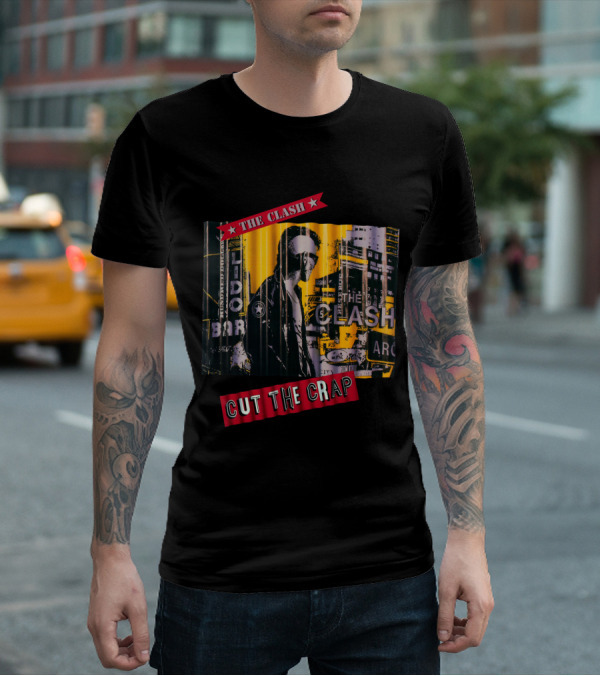 The Clash Cut The Crap Urban Collage Yellow And Black T-Shirt
