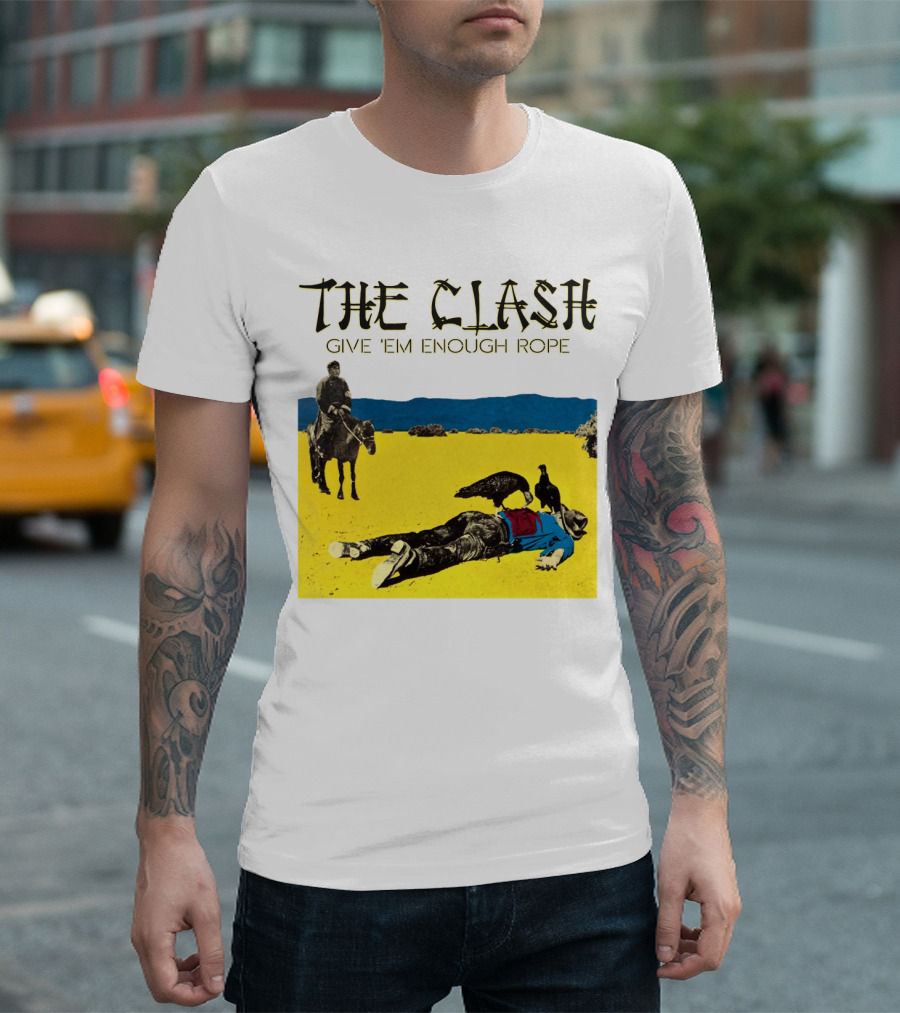 The Clash Give 'Em Enough Rope Album Cover Art With Desert Scene T-Shirt