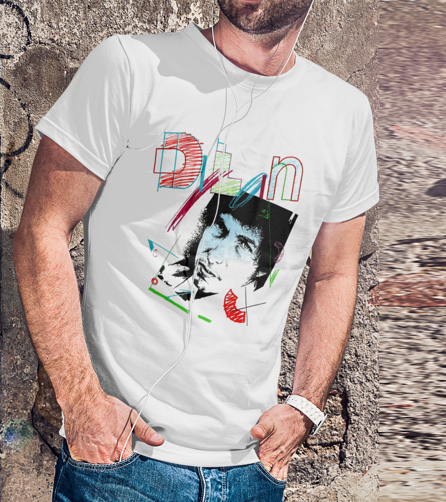 Dylan Graphic Portrait With Colorful Abstract Elements T-Shirt