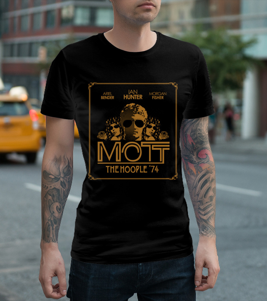 Mott The Hoople '74 Ian Hunter Ariel Bender Morgan Fisher T-Shirt