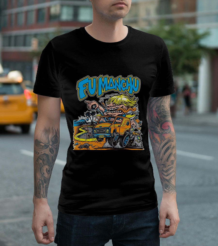 Fu Manchu Beach Surf Adventure Off-Road Monster Car T-Shirt