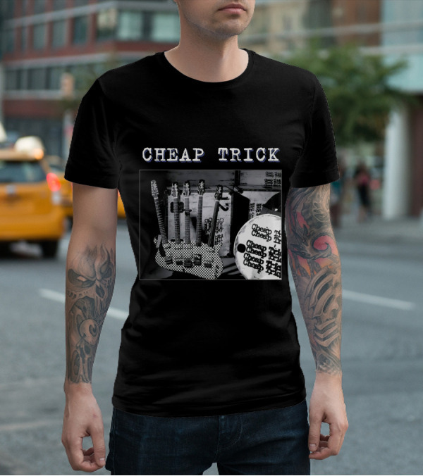 Cheap Trick Guitar And Drum Set T-Shirt