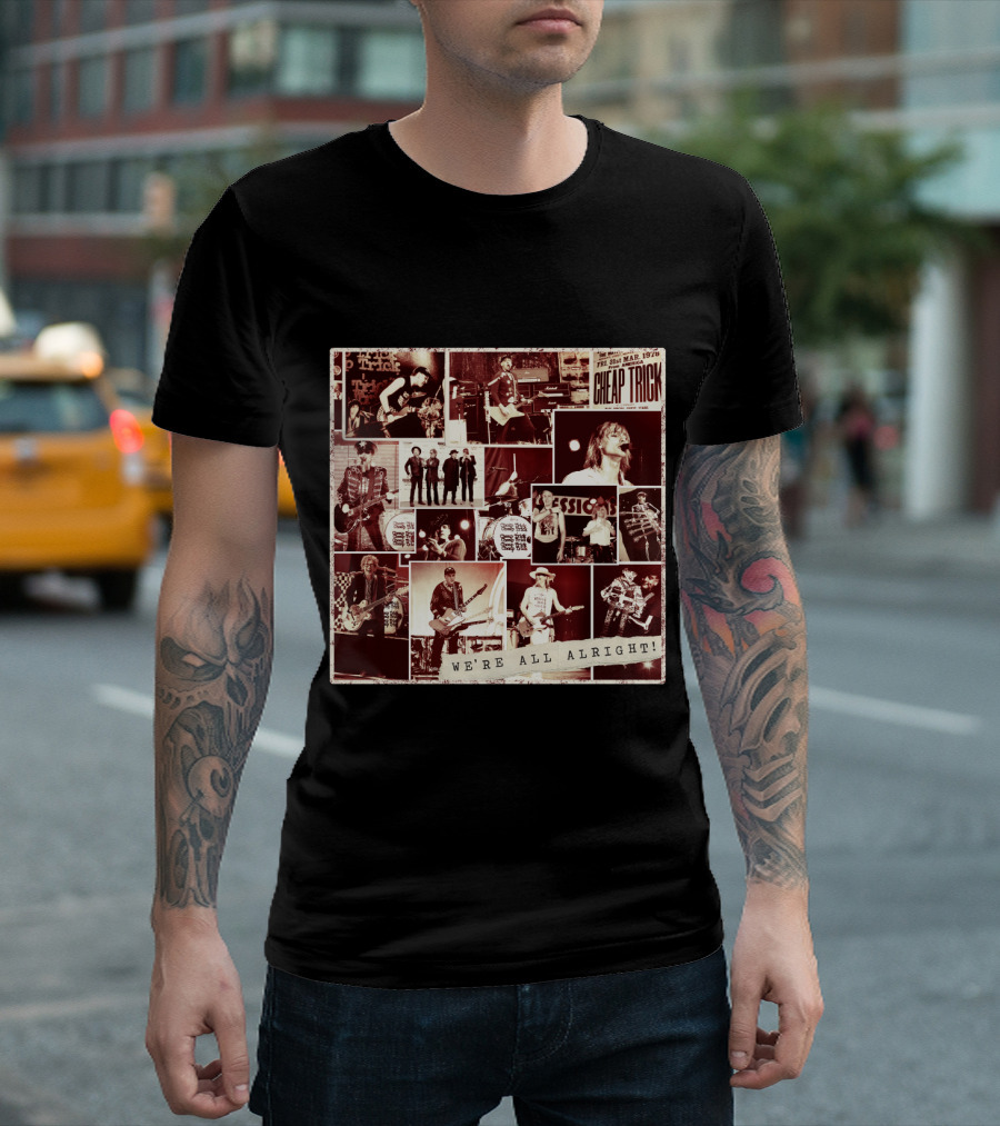 Cheap Trick We're All Alright! Collage Poster T-Shirt