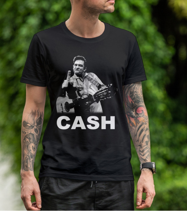 Cash Middle Finger Guitar Iconic Pose T-Shirt
