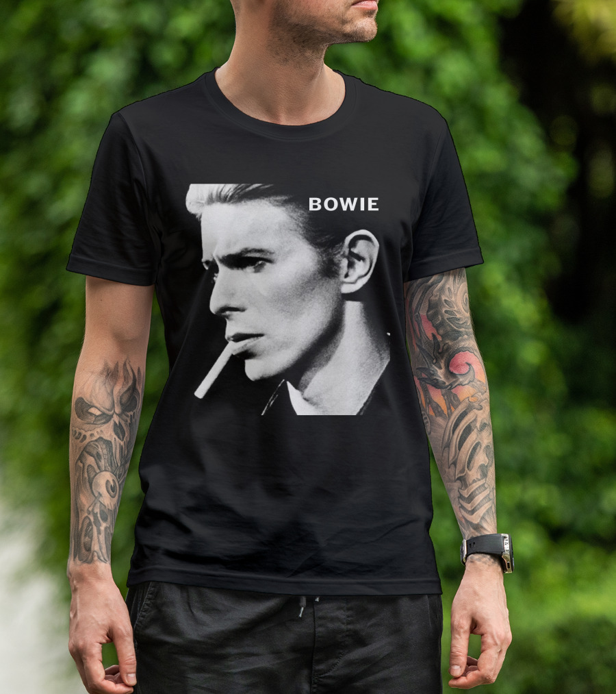 Bowie Smoking Black And White T-Shirt