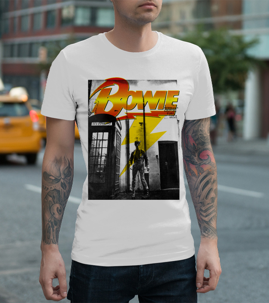 Bowie Norman Couture Furs Telephone Box Lightning Bolt T-Shirt