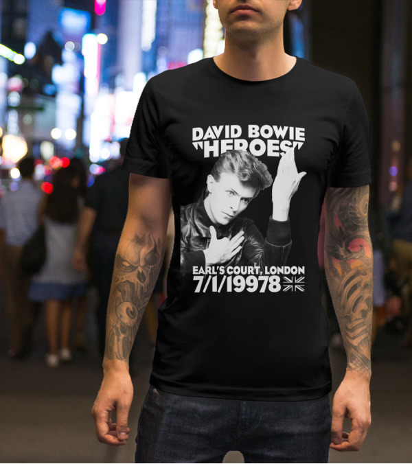 David Bowie Heroes Earl's Court London 7/1/1997 Uk Flag T-Shirt