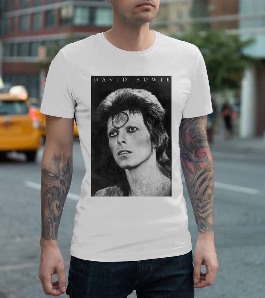 David Bowie Ziggy Stardust Black And White T-Shirt