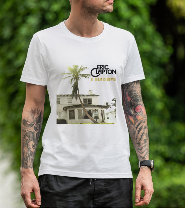 Eric Clapton 461 Ocean Boulevard Album Cover Palm Tree House T-Shirt