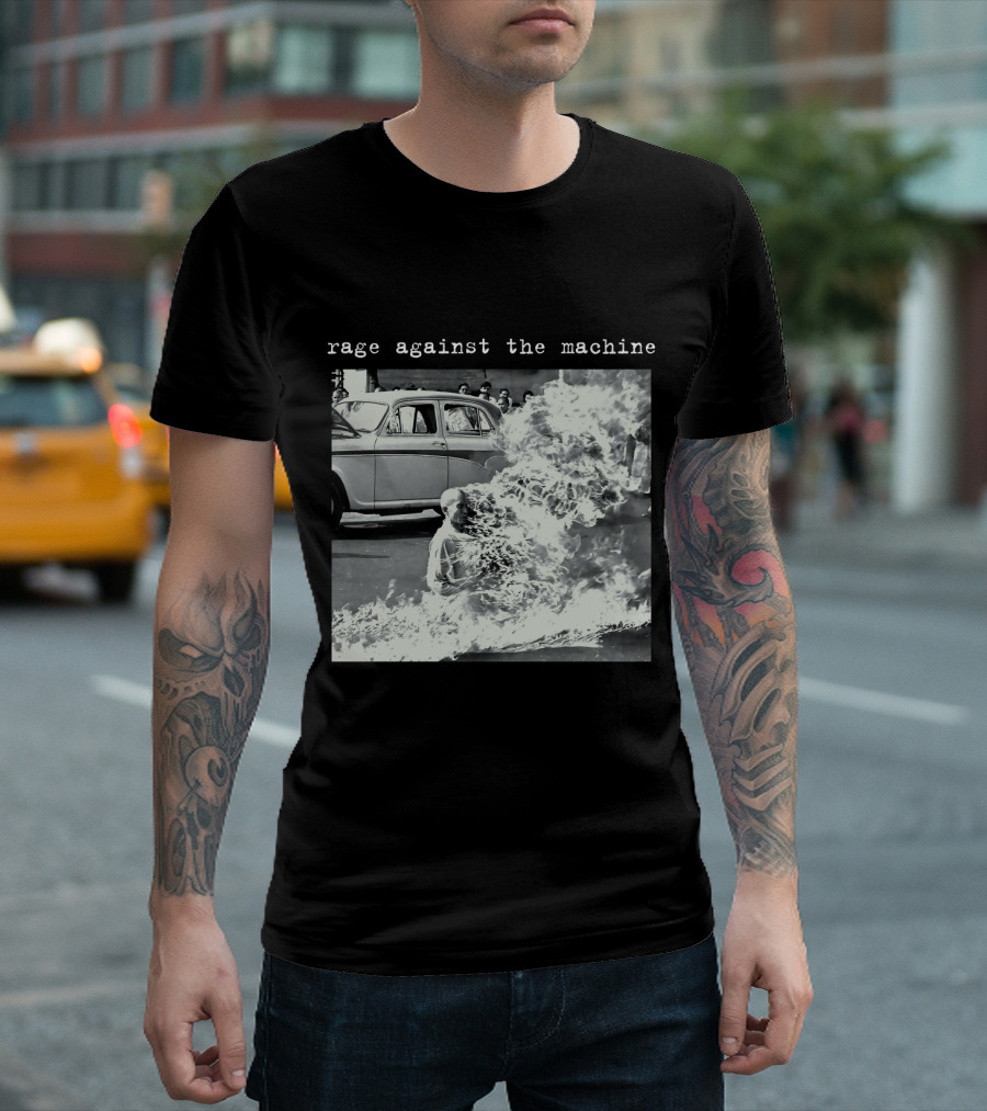 Rage Against The Machine Self-Immolation Protest Scene T-Shirt