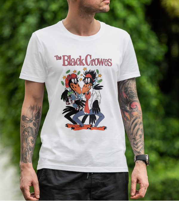 The Black Crowes Comic Duo With Stars And Spirals T-Shirt