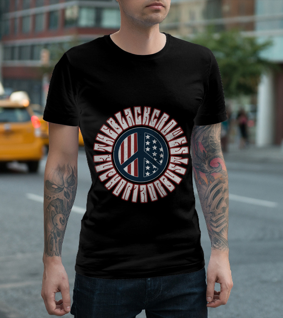 The Black Crowes Retro American Peace Flag Vintage Style T-Shirt