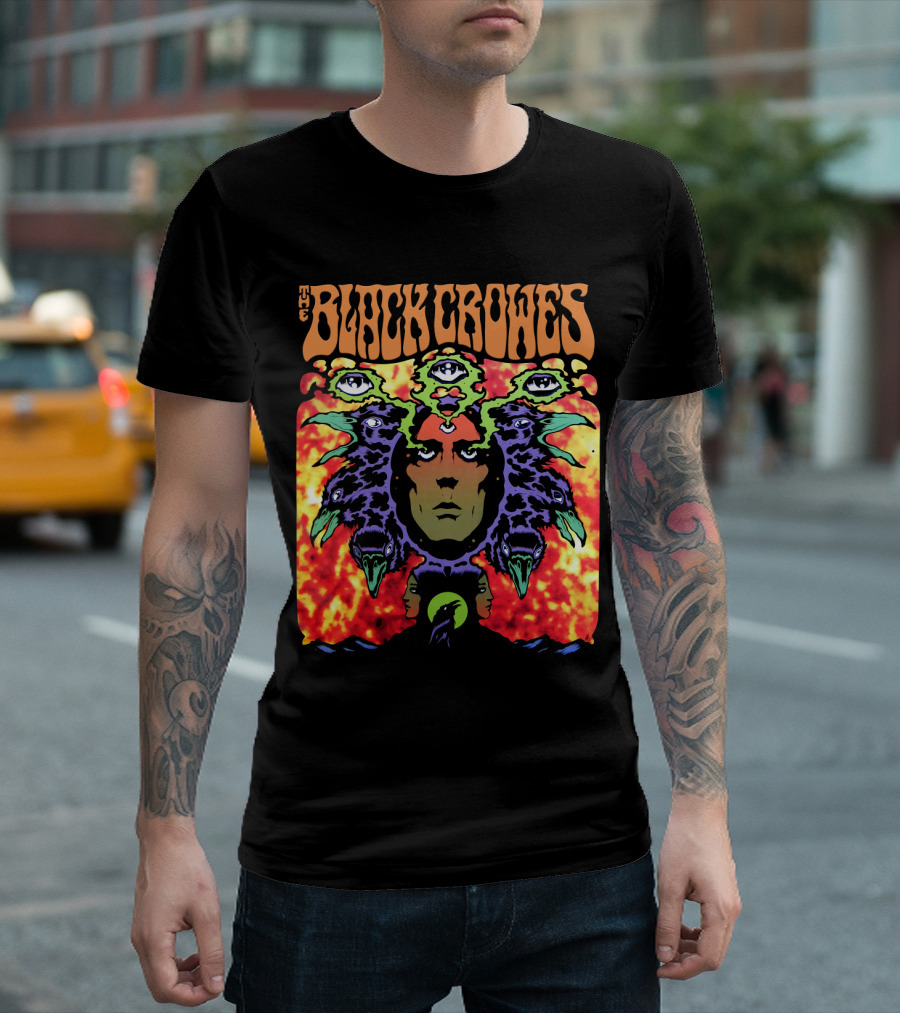 The Black Crowes Psychedelic Multicolor Face And Eyes T-Shirt