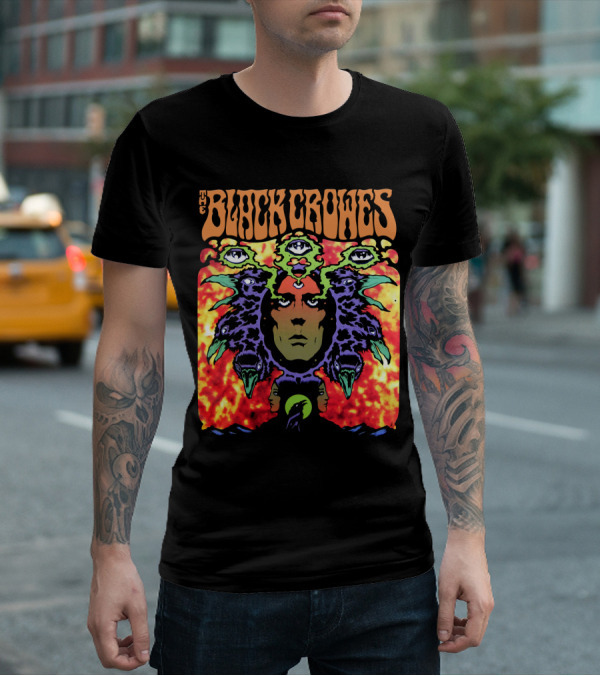 The Black Crowes Psychedelic Multicolor Face And Eyes T-Shirt