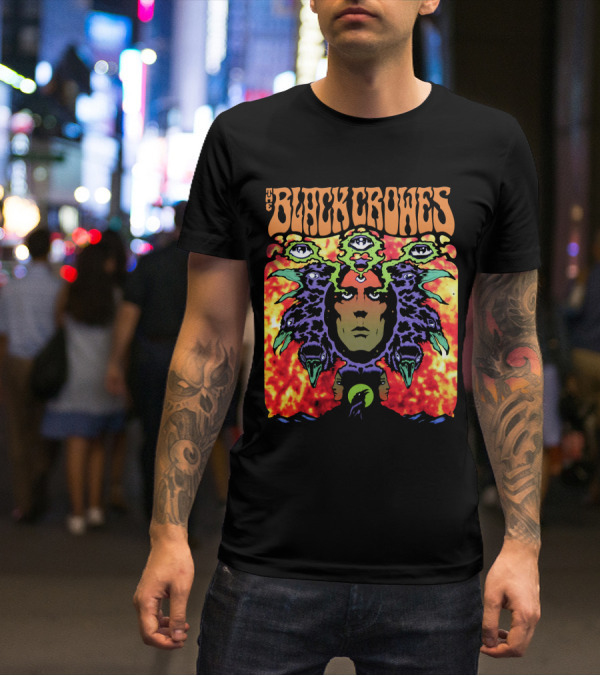 The Black Crowes Psychedelic Multicolor Face And Eyes T-Shirt