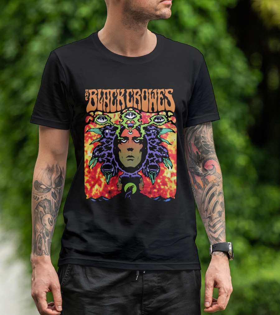 The Black Crowes Psychedelic Multicolor Face And Eyes T-Shirt