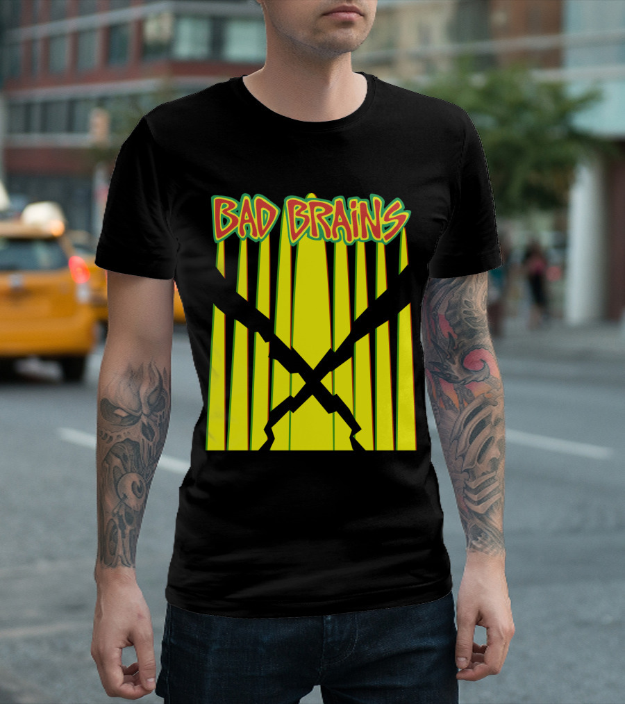 Bad Brains Yellow Stripes With Red And Green T-Shirt