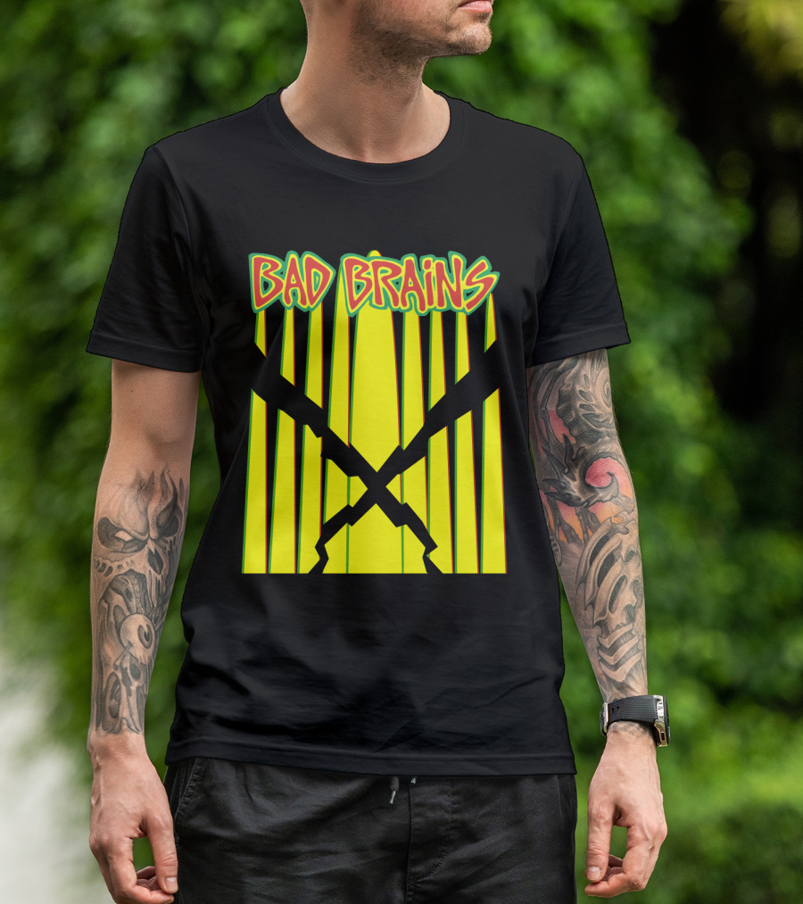 Bad Brains Yellow Stripes With Red And Green T-Shirt
