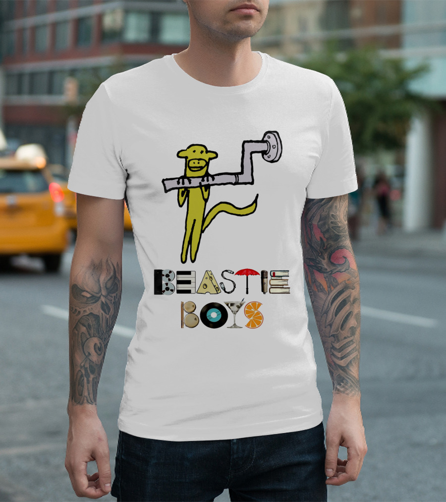 Beastie Boys Monkey And Pipe With Iconic Letters T-Shirt