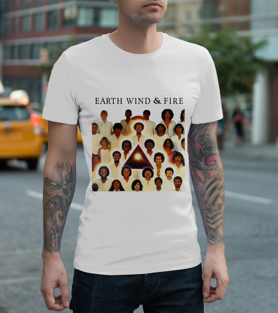 Earth Wind & Fire Classic Band Photo Collage T-Shirt