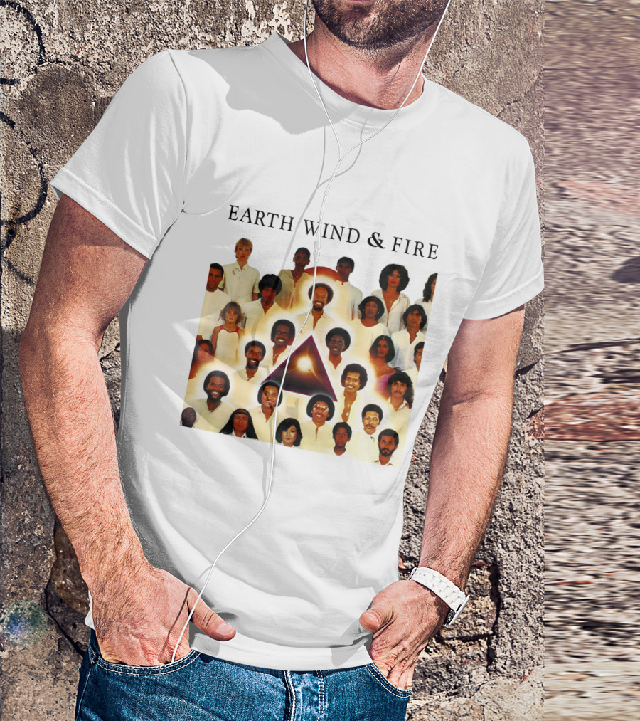 Earth Wind & Fire Classic Band Photo Collage T-Shirt