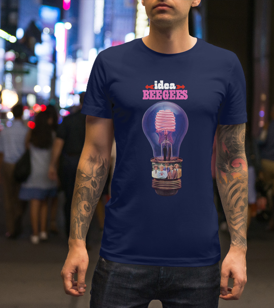 Idea Bee Gees Light Bulb Neon Photographic Group T-Shirt