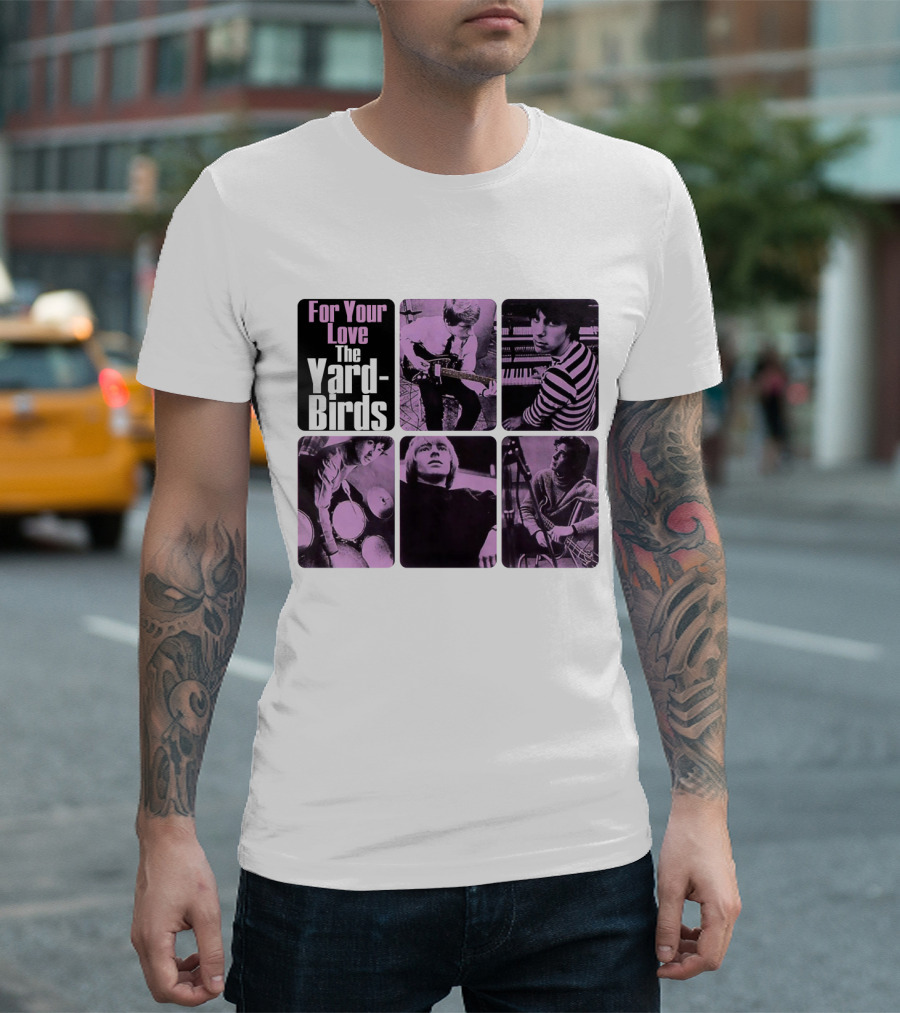 For Your Love The Yardbirds Retro Music Collage T-Shirt