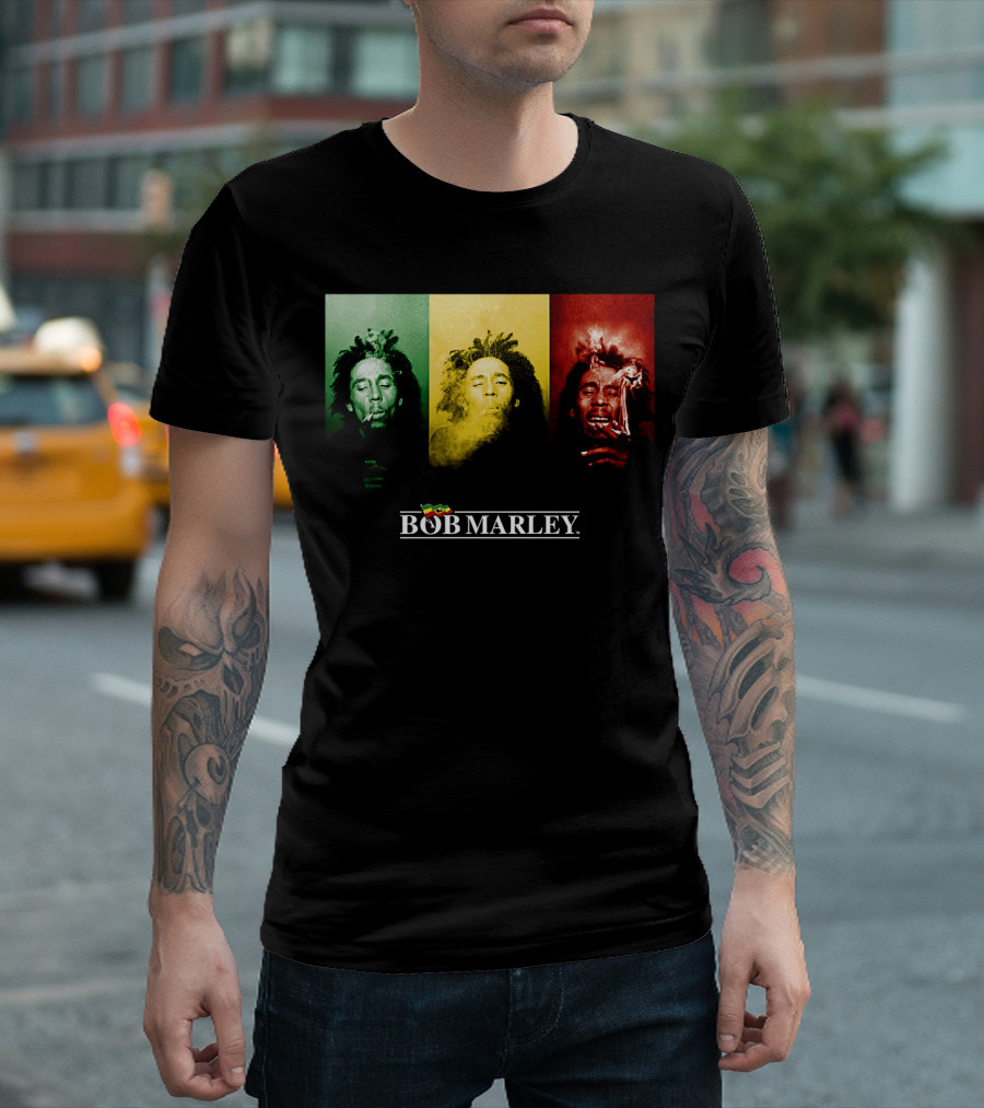 Bob Marley Rasta Tricolor Smoke T-Shirt