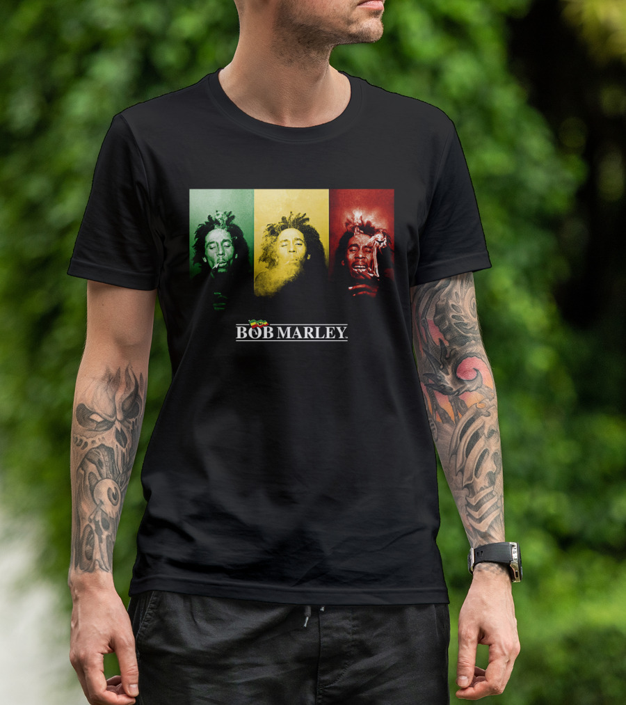 Bob Marley Rasta Tricolor Smoke T-Shirt