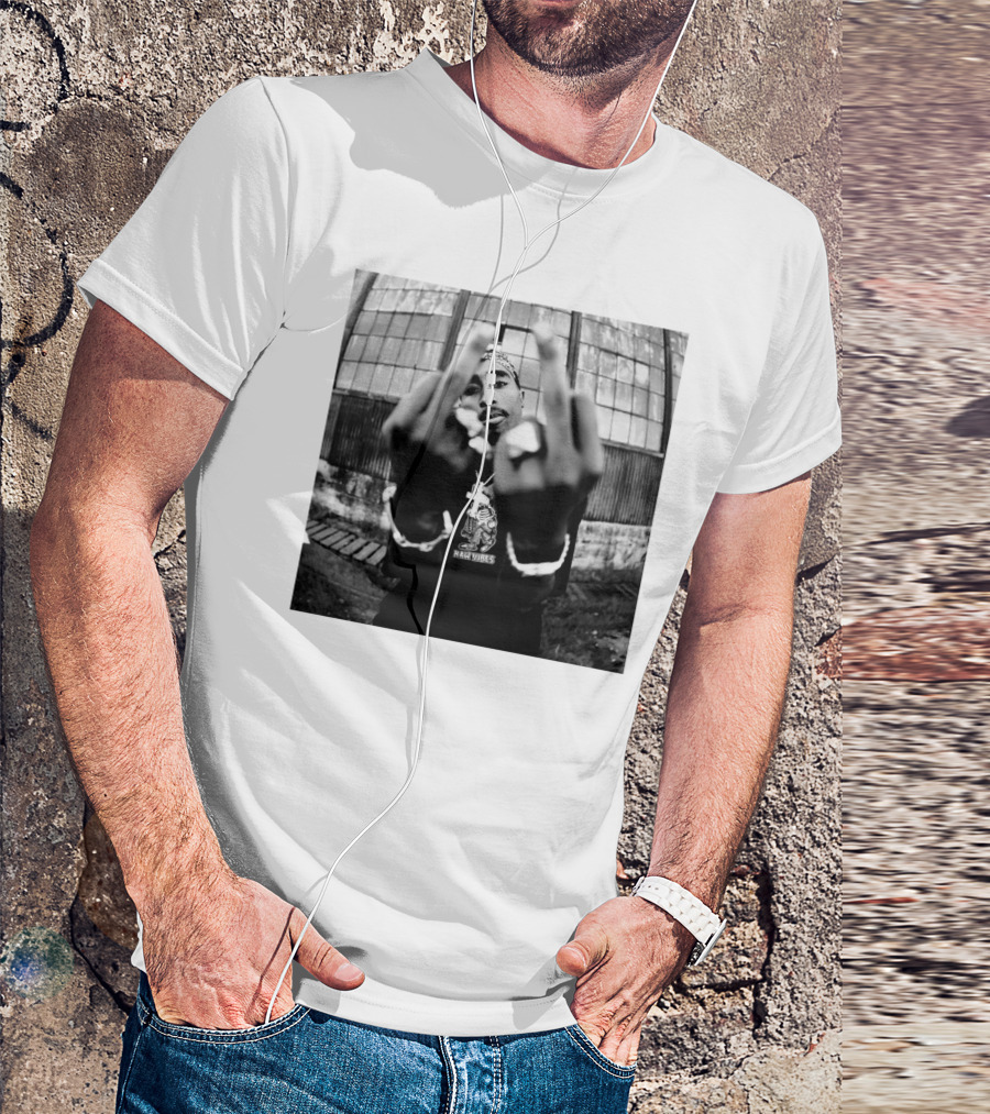 Makaveli Bandana Ring Finger Gesture T-Shirt