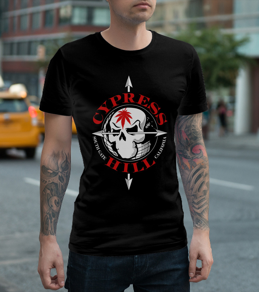 Cypress Hill South Gate California Skull And Arrow T-Shirt