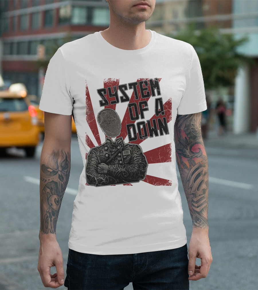 System Of A Down Fingerprint Face Soldier T-Shirt