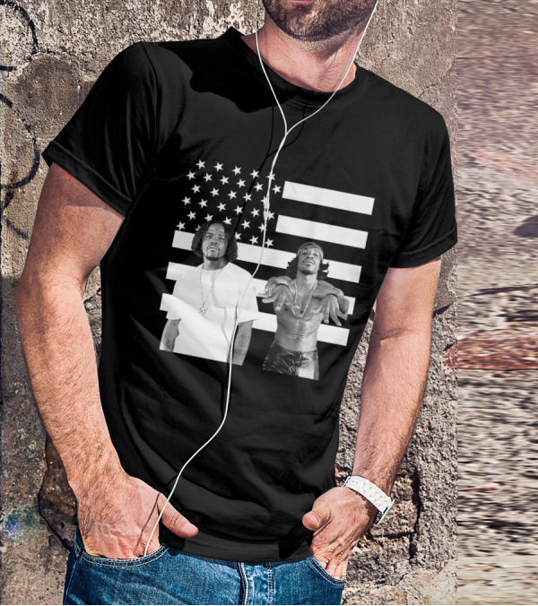 Outkast American Flag Style Black And White Duo T-Shirt