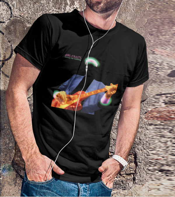 Dire Straits Money For Nothing Iconic Neon Guitar T-Shirt
