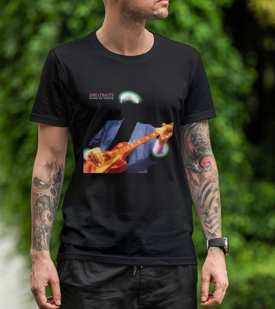 Dire Straits Money For Nothing Iconic Neon Guitar T-Shirt