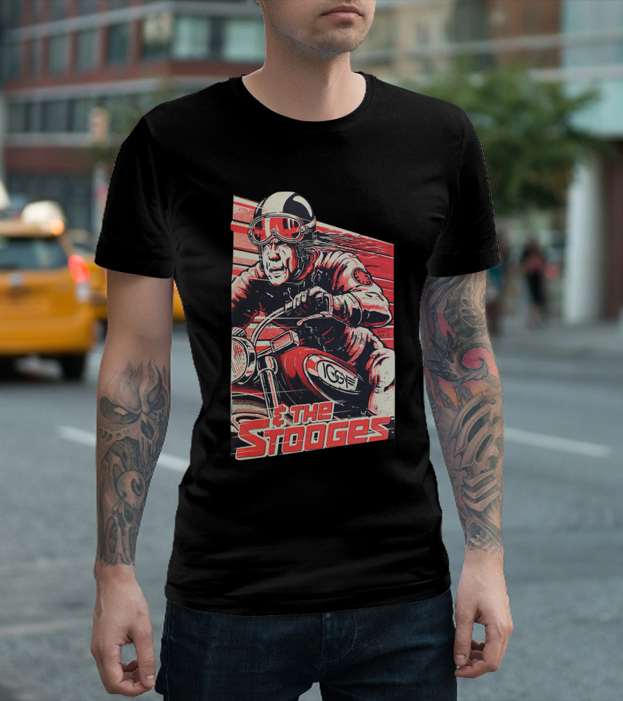 Iggy & The Stooges Motorcycle Racer Retro Art T-Shirt