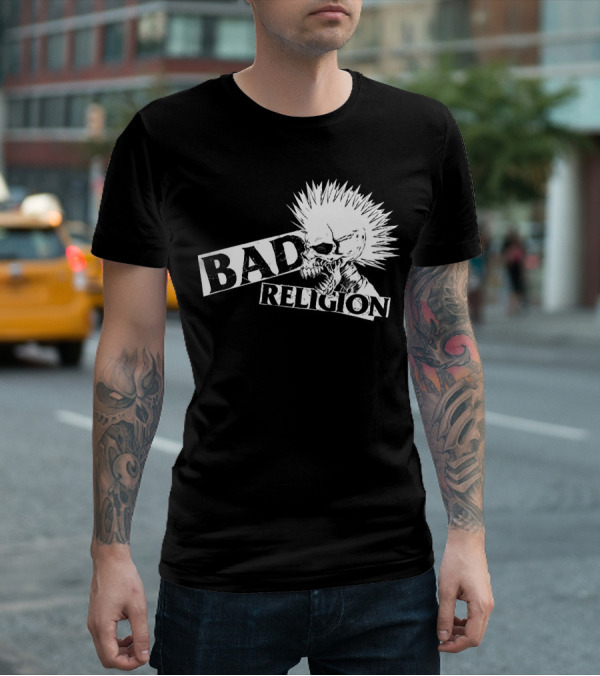 Bad Religion Punk Skull Mohawk T-Shirt
