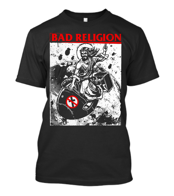 Bad Religion Jesus Riding Bomb Artwork T-Shirt