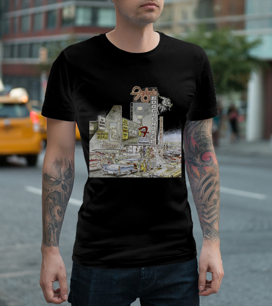 Foghat Boogie Motel Nervous Rex No Vacancies Retro Cars Scene T-Shirt
