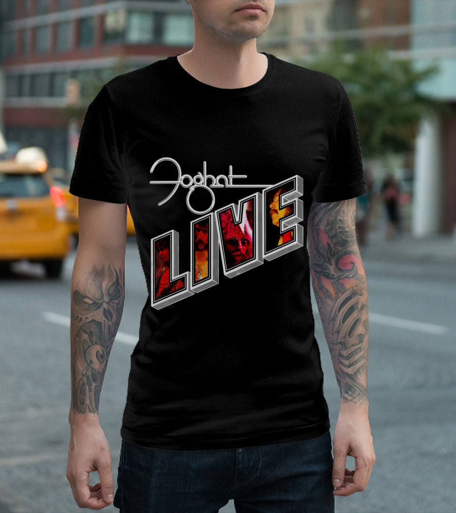 Foghat Live Album Cover Vintage Style T-Shirt