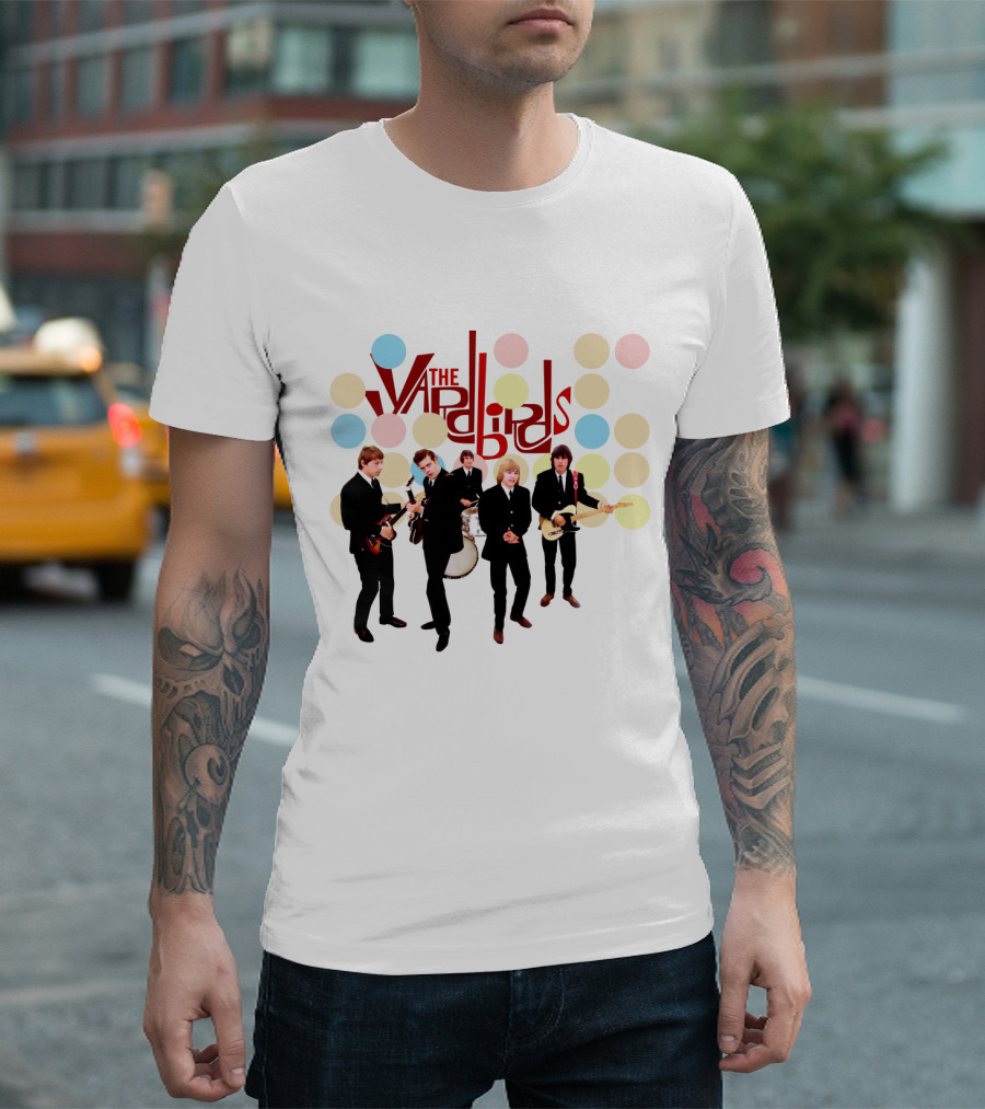 The Yardbirds Band Members With Guitars And Drums T-Shirt