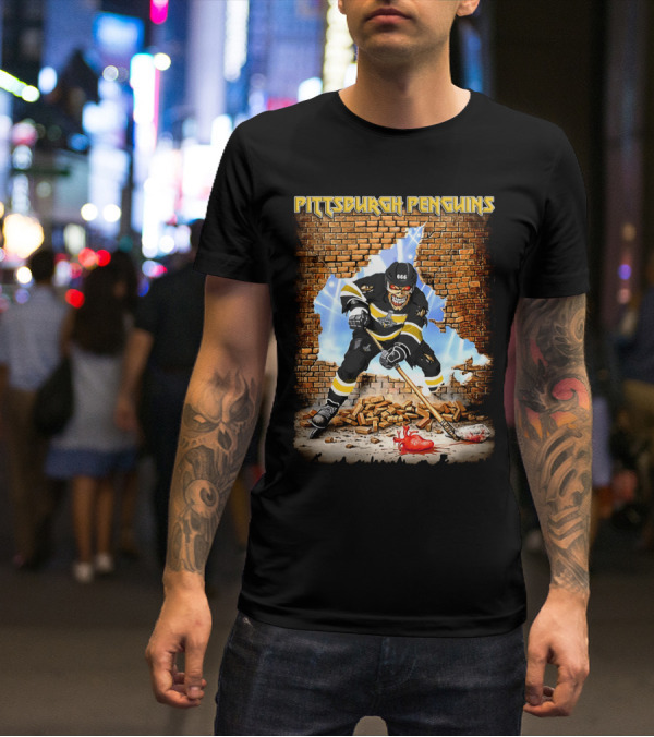 Pittsburgh Penguins Skeleton Hockey Breakthrough T-Shirt