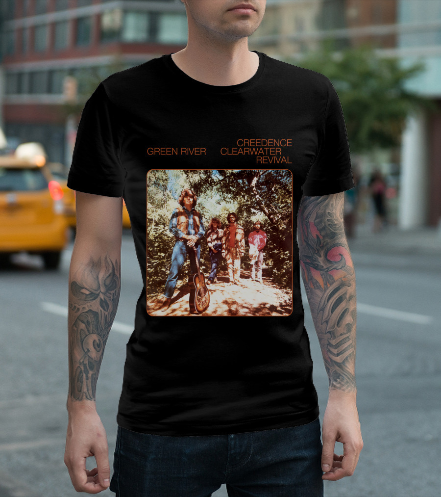 Creedence Clearwater Revival Green River Album Cover Group Photo T-Shirt