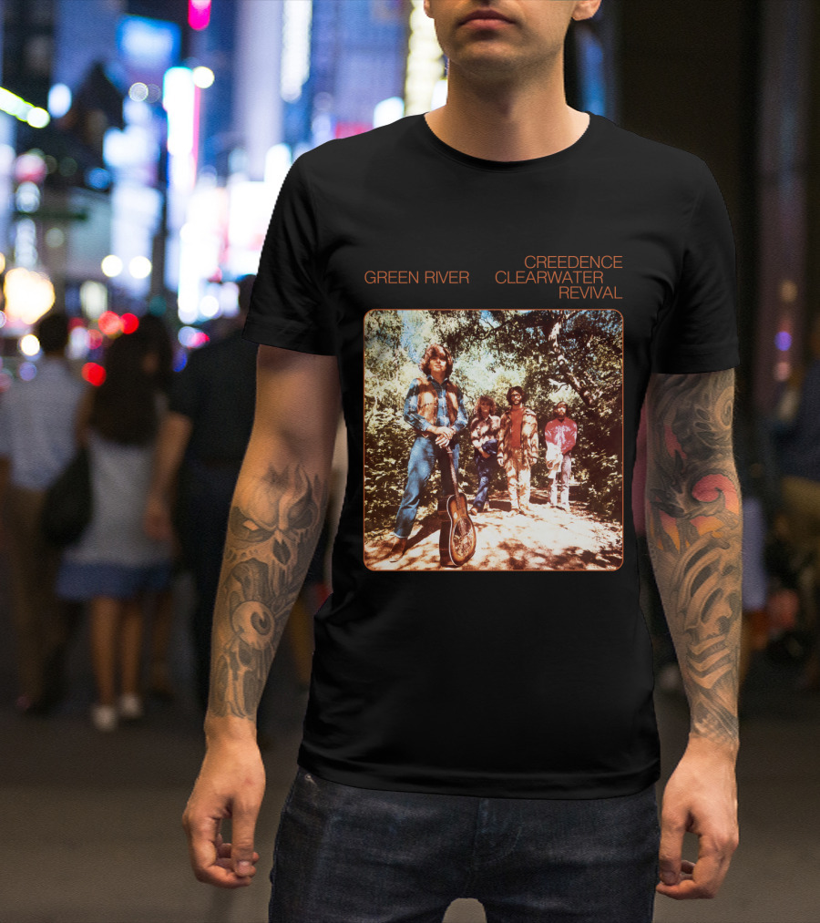 Creedence Clearwater Revival Green River Album Cover Group Photo T-Shirt